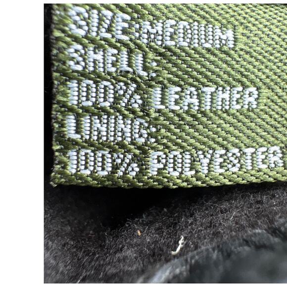 Y2K Vintage Black Leather Thinsulate Lined Gloves Size M - Picture 3 of 6